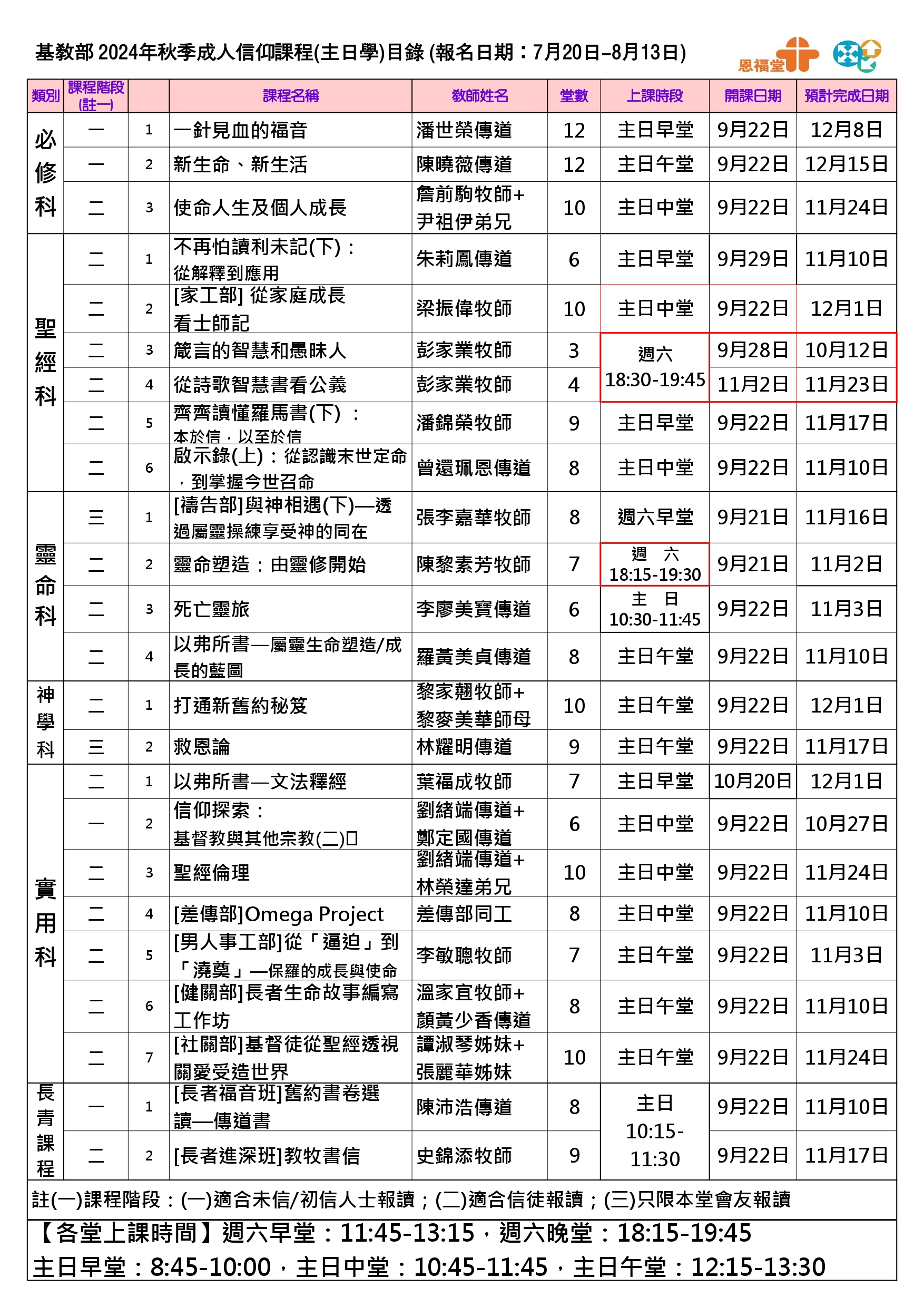 2024年秋季成人信仰課程目錄V2